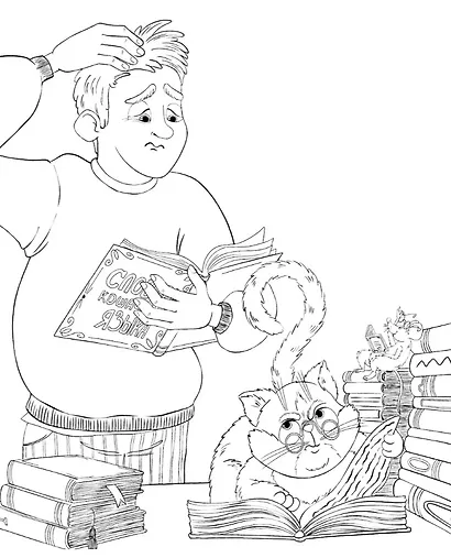 Кот и вот: раскраска - фото 3