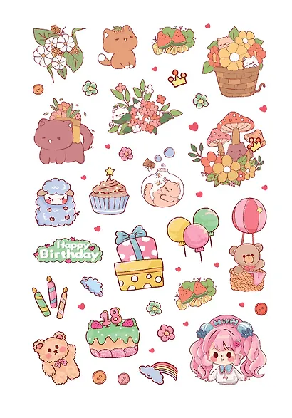 Наклейки Kawaii Club (розовая обложка) - фото 3