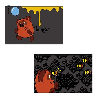 Папка на молнии B5 "Винни-Пух" с расширением, пластик, Erich Krause - фото 1