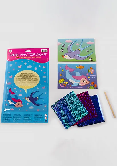 Набор для творчества Дрофа-Медиа Аппликация Картинка из фольги (2 в 1). Ласточка. Дельфин - фото 2