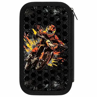 Пенал 2 отделения "Fire moto" 19*11 см - фото 3