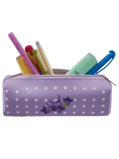 Пенал-косметичка на молнии, из ткани, с подкладкой "Lavender", светло-сиреневый в горошек, Yoi - фото 7