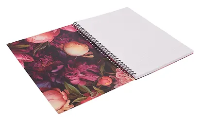 Тетрадь А4 96 листов в клетку "Blossom", коричневый, на спирали - фото 3