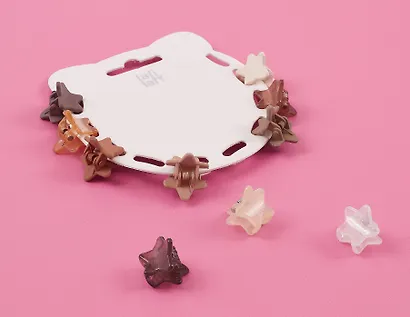 Набор заколок-крабиков mini Звездочки (кофейные оттенки) (10 штук) (1,5 см), Lafilaf - фото 4