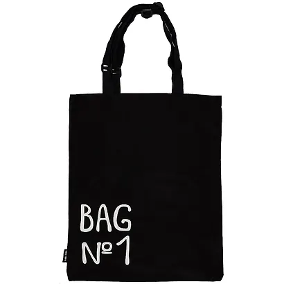 Сумка-шоппер Bag №1 черная, текстиль 40см.*32см. - фото 1