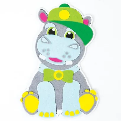 Набор для творчества Аппликация из фетра, Бегемотик, основа 20*15см, ЮНЛАНДИЯ, 662386 - фото 4