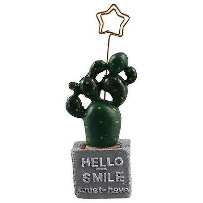 Держатель для визиток в квадратном кашпо (полистоун) (8,5см) - фото 1