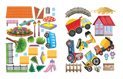 Строим город. Книжка с многоразовыми наклейками - фото 6