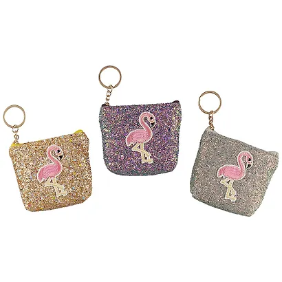 Кошелек на молнии с блестками Фламинго (11,5х9) (ПВХ бокс) - фото 2