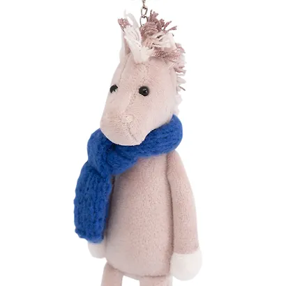 Мягкая игрушка Новый Год 2026 Коняшка Игогошка в синем шарфике (12 см) - фото 4