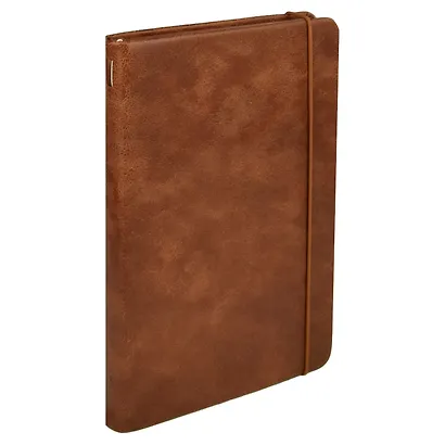 Ежедневник недат. А5 160л "Граниссо" коричневый, кожзам, тв.переплет, застежка-резинка, карман, тонир.блок, ляссе - фото 2