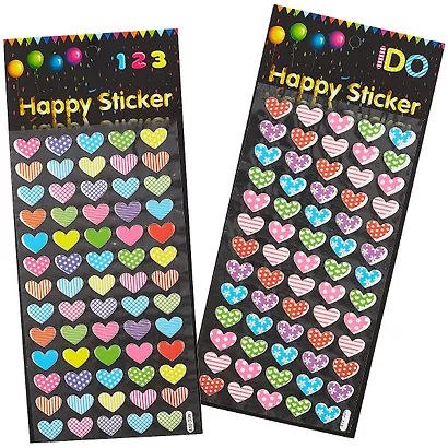 Наклейки Сердечки, 3 вида (12.5*29) - фото 3