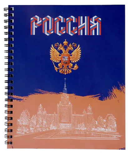 Тетрадь 96л кл. "Россия" гребень, мел.картон, ассорти - фото 3