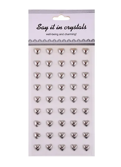 Наклейки сердца серебро, 45 шт - фото 1