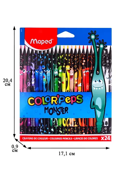 Карандаши цветные «Color'Peps Monster», Maped, 24 цвета - фото 2