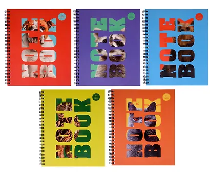 Тетрадь 96л кл. "Зоо микс" гребень, мел.картон, выб.лак. 2-я обложка-разделитель: мел.картон, ассорти - фото 1