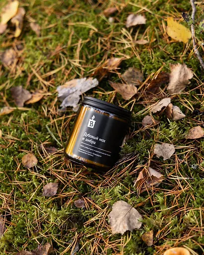 Свеча темная (Дубовый мох и амбра) (120мл) - фото 4