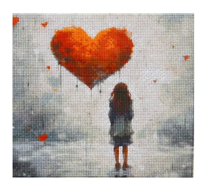 Алмазная мозаика (классическая) с подрамником, с полным заполнением "Большое сердце", 30 х 30 см - фото 2
