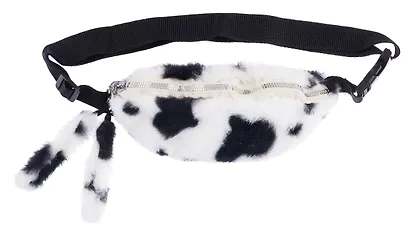 Сумочка-бананка плюшевая Пятнышки (черно-белая) (27х15) (12-11867-202406-18) Bookvalno - фото 1