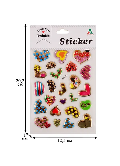 Наклейки PVC Сердце, микс - фото 3