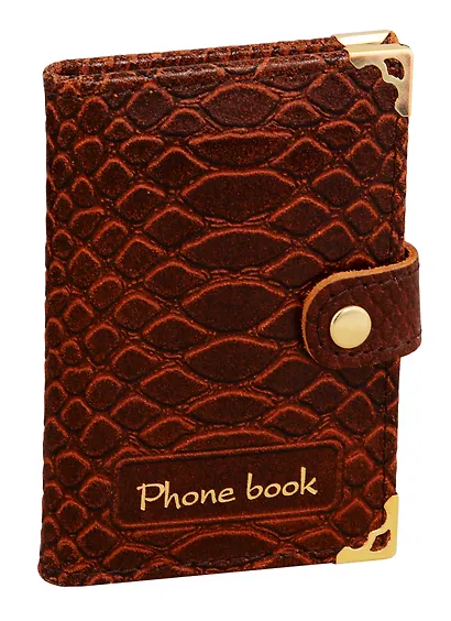 Алфавитная книга на кнопке Lezar А7+, 64 листа, коричневая - фото 1