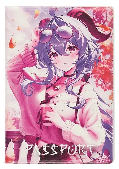 Обложка для паспорта Аниме Девушка с кофе (ОП2023-405) - фото 1