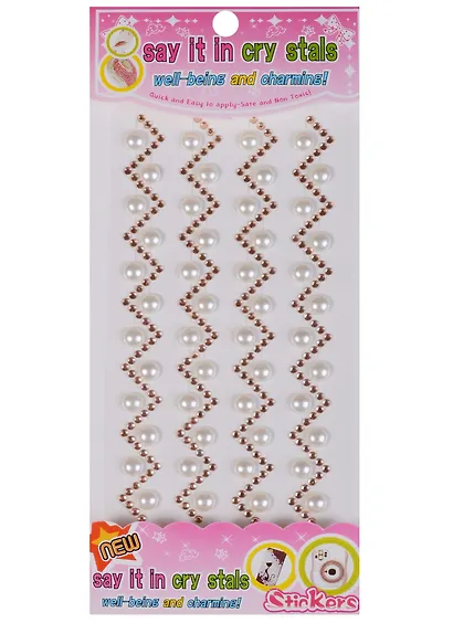 Полубусины белые с розовыми кристаллами - фото 1