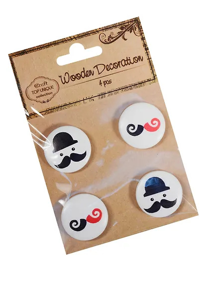 Набор Джентльмен, 4шт*3см, дерево (D26001250D) - фото 3