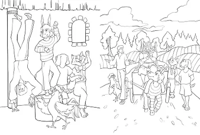 Бременские музыканты. Раскраска - фото 4