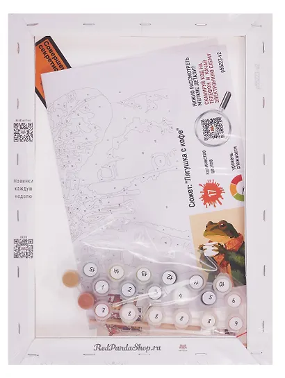 Картина по номерам "Лягушка с кофе", на подрамнике, 30х40 см - фото 5