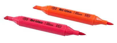 Маркеры для скетчинга 12 цветов, двусторонние кисть/скошенный наконечник, Art idea - фото 4