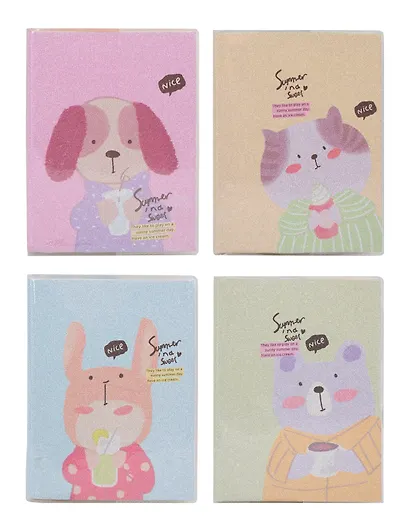 Записная книжка А6 110л лин. "Glitter Animals", ПВХ-обл., ассорти - фото 1