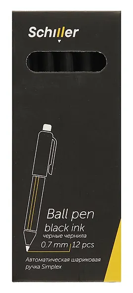 Ручка шариковая Schiller, Simplex, автоматическая черная 0,7 мм - фото 8