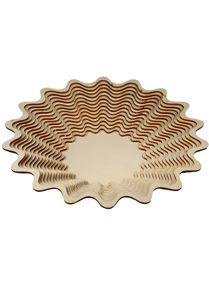 Игрушка из дерева Ваза большая широкая Волна (лесенка) (252х255х50) (162826) (Полноцвет) - фото 1