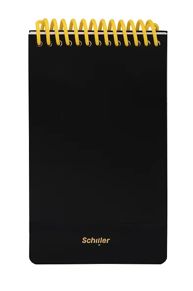 Блокнот в клетку 90*150 "Black", 80 листов, спираль, резинка, Schiller - фото 4