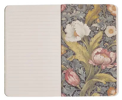Книга для записей 130*210 32л "FLORA DESIGN. Inspired by William Morris (белые и розовые цветы)" скрепка - фото 5