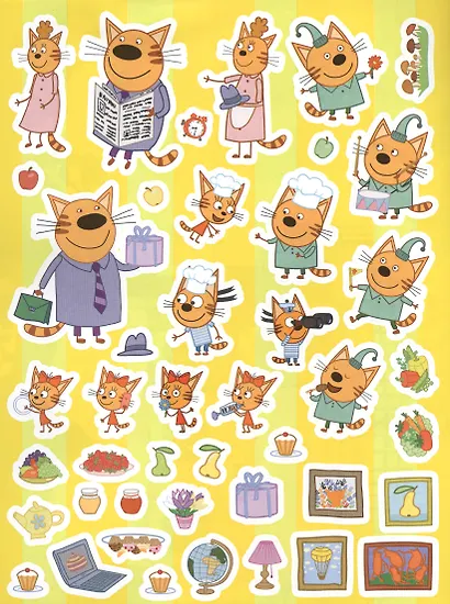 Развивающая книжка с многоразовыми наклейками и постером "Три Кота" - фото 3