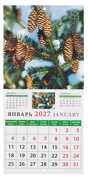 Календарь 2027г 160*170 «Календарь природы» настенный, на скрепке - фото 4