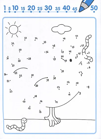 Учимся считать до 50. Соединяем точки, рисуем и раскрашиваем - фото 4
