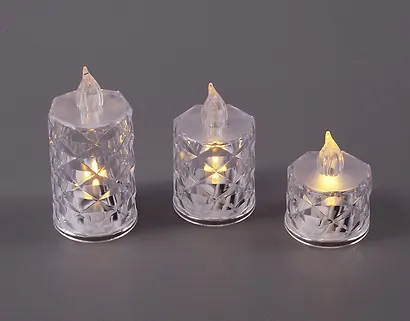 Набор LED-свечей (3 штуки) (пластик) (14х19 см) - фото 4
