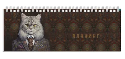Планинг недат. 2025г. 290*100 64л "КОТ-АРИСТОКРАТ" настольный, гребень, глянц.ламинация, офсет - фото 1