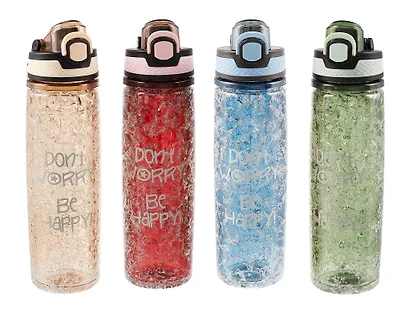 Бутылка с эффектом льда Dont worry be happy (платик) (500мл) (12-16484-202405-B10) - фото 1