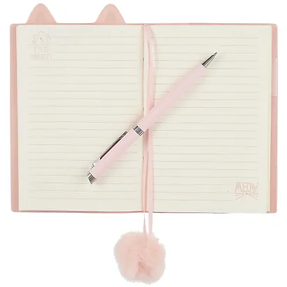 Записная книжка А6 48л лин. "КОШЕЧКА" розов.мягк.переплёт, тиснение фольгой, ляссе с помпоном, инд.уп. - фото 2