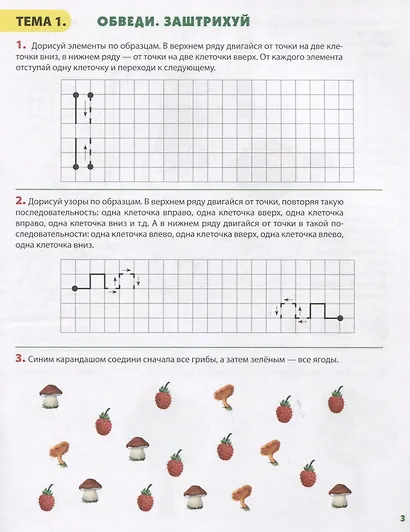 Графические упражнения и диктанты по подготовке к школе. Математика. Окружающий мир. Развитие речи. ИЗО. Тетрадь-тренажер для детей 5-6 лет - фото 2