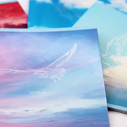 Тетрадь 48л кл. "Безмятежность" мел.картон, тиснение мат.фольгой Серебро, ассорти - фото 6