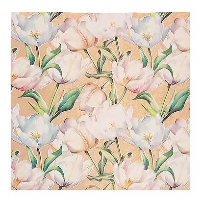 Бумага упаковочная 70*100см "Тюльпаны" крафт, инд.уп. - фото 2