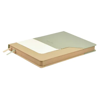 Ежедневник недат. А5 160л "Лайка" оливковый, кожзам, тв.переплет, обл.поролон, тиснение фольгой, офсет, ляссе - фото 2