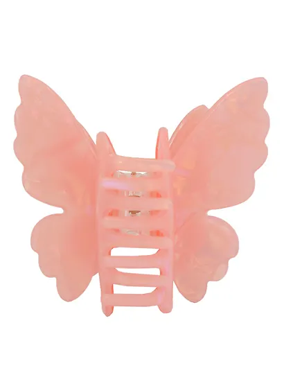 Заколка-крабик Бабочка перламутр розовая (пластик) (6см) (12-253004-С4) (Lafilaf) - фото 2