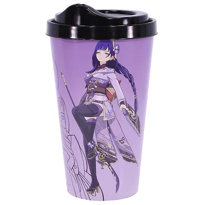 Стакан аниме Genshin Impact Raiden (пластик) (550 мл) - фото 3