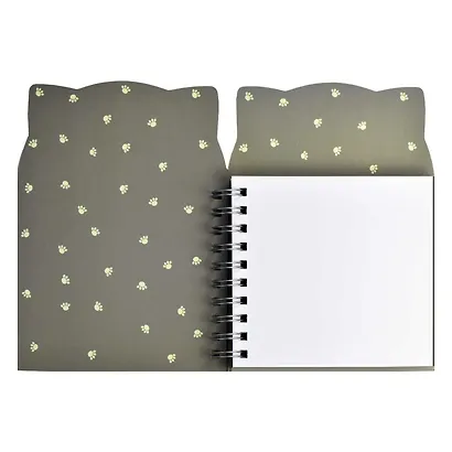 Скетчбук А5 100л "Вкусный кот" белый офсет, 100г/м2, фигурная вырубка, тв.обложка, гребень - фото 3